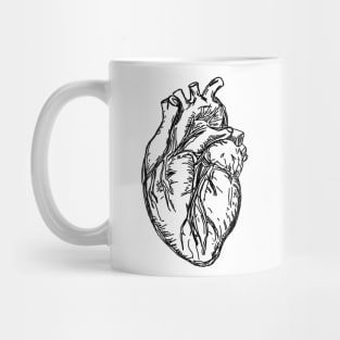 Realistic Heart- Sketch- Heart Mug